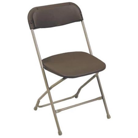 DELUXDESIGNS 2190 Plastic Folding Chair - Brown; Pack Of 10 DE571658